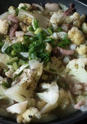 Hình của món Su lơ xào thịt heo.