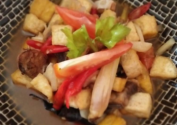 Cara Membuat Tumis ikan asin Jambal Tahu Dadu, Lezat