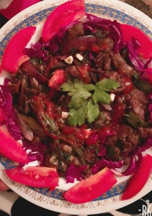 صورة لوصفة كبدة بخلطة البقدونس والزيتون