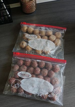 صورة لوصفة كريات الدجاج و كريات اللحم