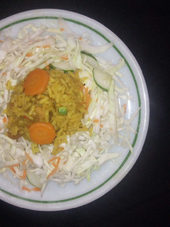 A picture of Fried rice with beef meat.