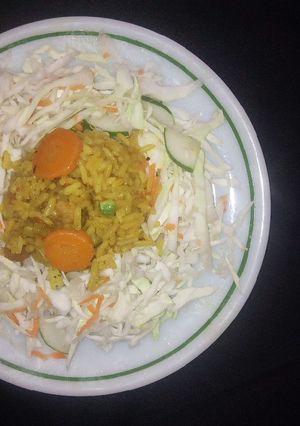 A picture of Fried rice with beef meat.