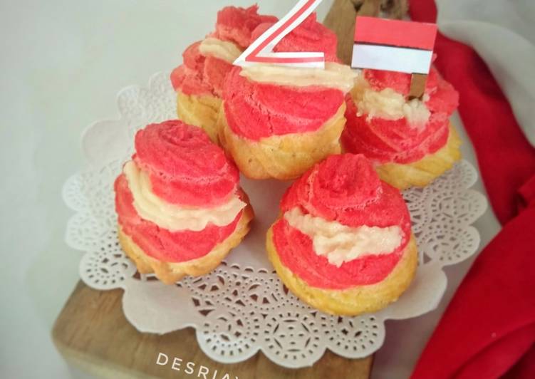 Cara mengolah Kue Sus Ekonomis Merah Putih  Sederhana