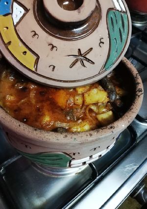 صورة لوصفة طاجن بطاطس بالسجق