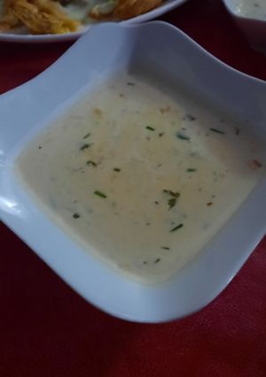 صورة لوصفة شوربة بالدجاج والكريمه
