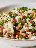 Fresh Greek Chickpea Salad with Feta and Herbs