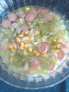 Foto resep Sayur sawi putih, sosis dan jagung