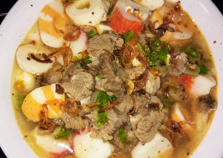 Resep Mie Kuah Daging dan Baso Seafood Anti Gagal