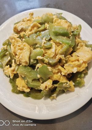 A picture of Ampalaya with Egg.