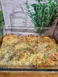 Gratin de pommes de terre rissolées aux morceaux de cordon bleu et sa béchamel