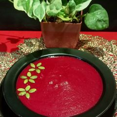 A picture of Beetroot Shorba.