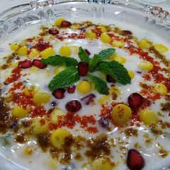 Minty Corn Pomegranate Raita A picture of Minty Corn Pomegranate Raita.