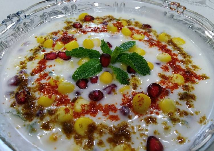 Steps to Make Ultimate Minty Corn Pomegranate Raita