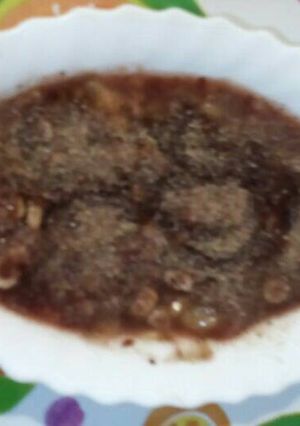 Foto principal de Puré de plátano, zumo de cerezas con cereales y sirope de arce
