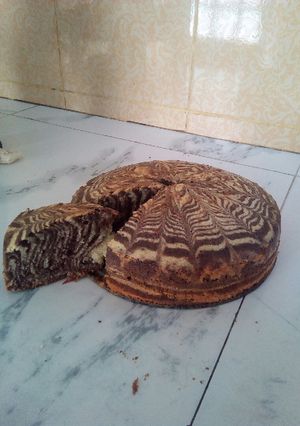 صورة لوصفة كيكة الزيبرا