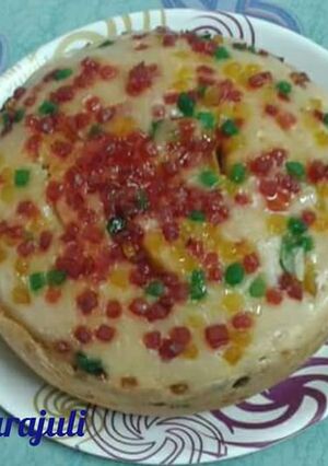 A picture of Eggless wheat flour cooker cake.