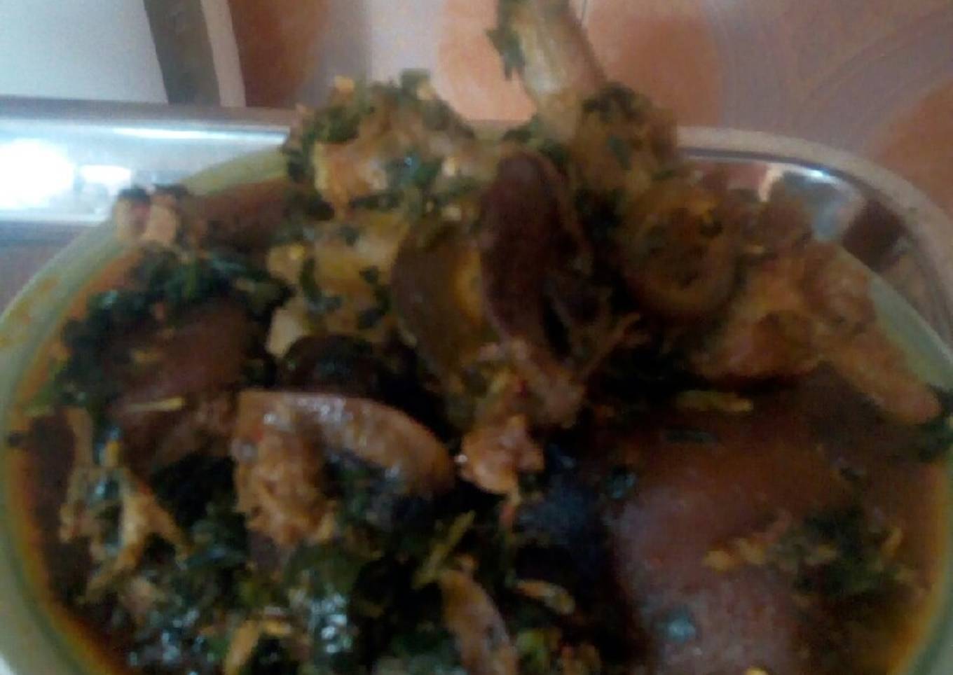 Edikaikan with goat meat