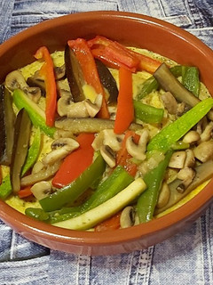 Una foto de Tortilla abierta de verduras