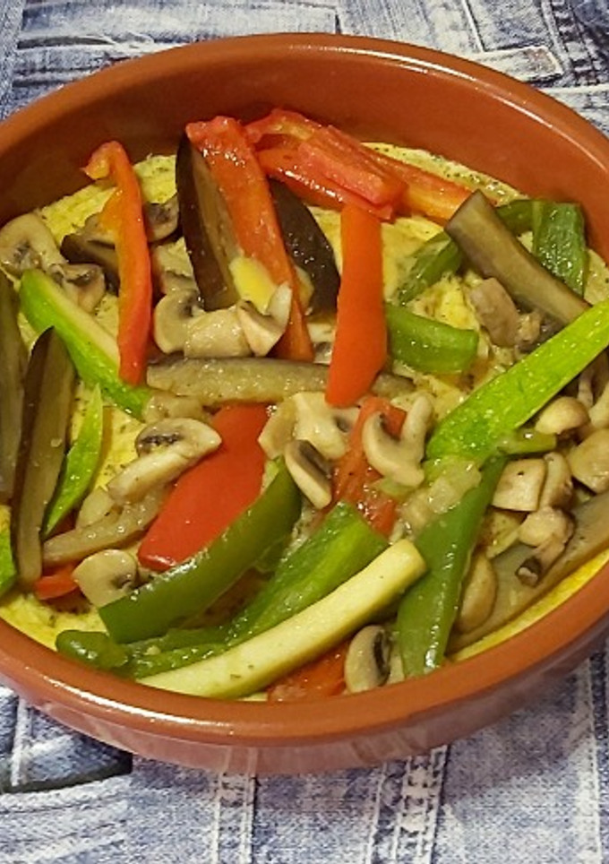 Una foto de Tortilla abierta de verduras