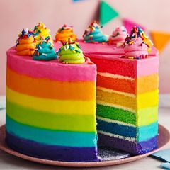A picture of Rainbow cake.