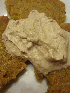 A picture of Spiced JohnnyCakes with Cardamom Whipped Cream.