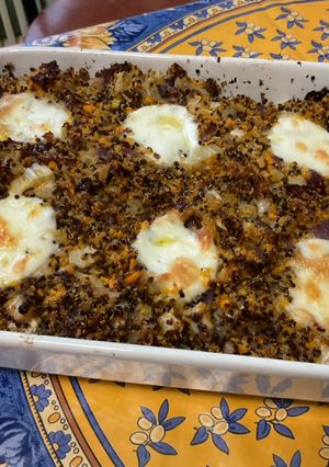Une photo de Gratin de quinoa au fenouil, carottes et mozzarella