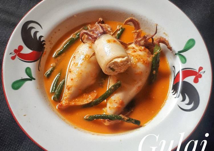 Bahan mengolah Gulai Cumi Isi Tahu &amp; Telur yang praktis