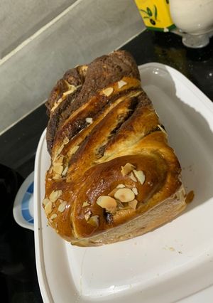 Une photo de Babka au chocolat (brioche polonaise)