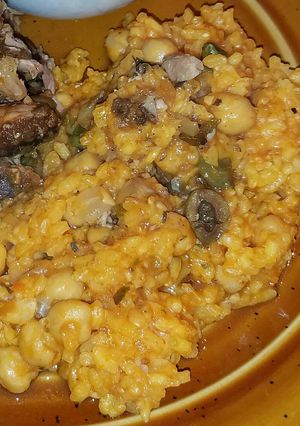A picture of Arroz con Gandules (Rice and Pigeon Peas).