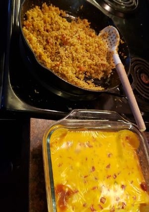 A picture of Mexi style Cauliflower Rice.