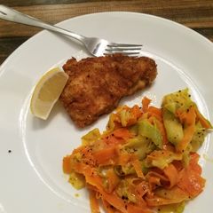 A picture of Chicken Schnitzel.