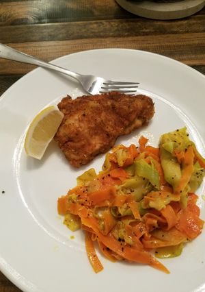 A picture of Chicken Schnitzel.