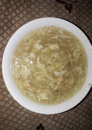 A picture of Chicken corn soup.