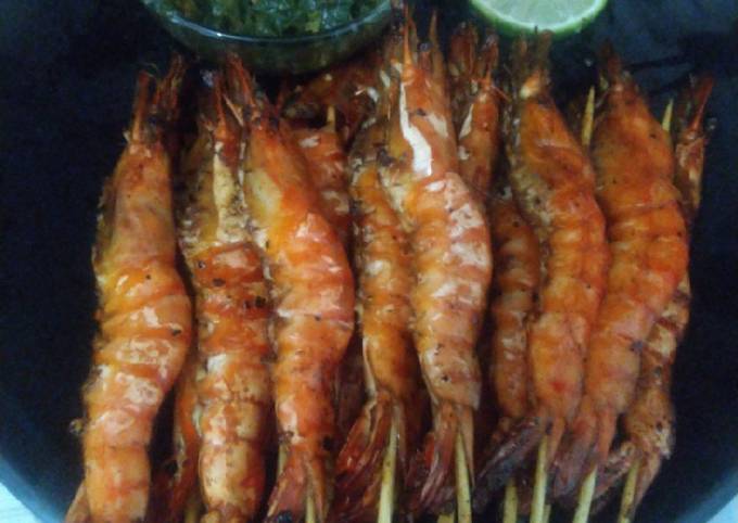 Udang bakar sambal hijau