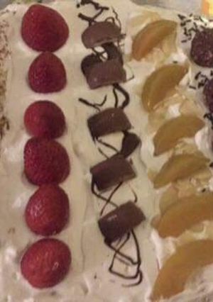 O poză a rețetei Prăjitură 5 în 1!🍫🍓🍊🍬.
