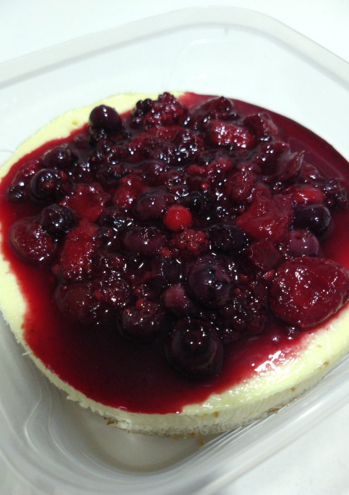 Una foto de Cheesecake de frutos rojos saludable