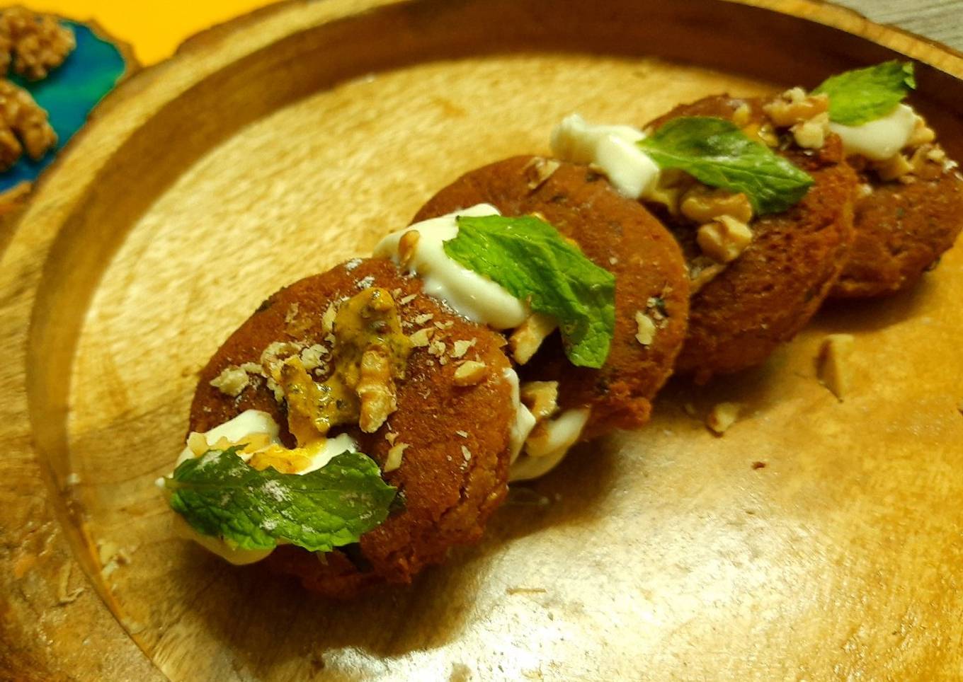 Walnut chickpeas kebabs