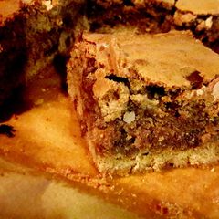 A picture of My choc chip and walnut brownies.