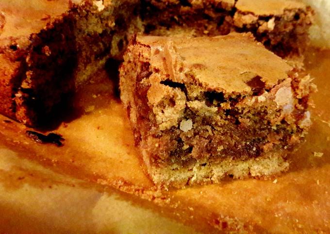 My choc chip and walnut brownies