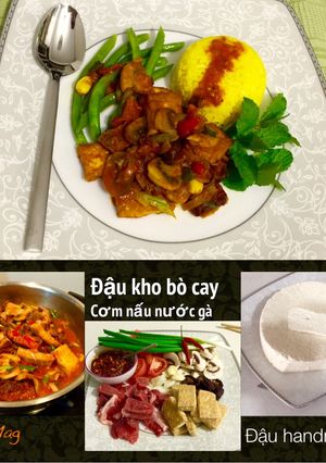 Hình của món Đậu kho bò cay.