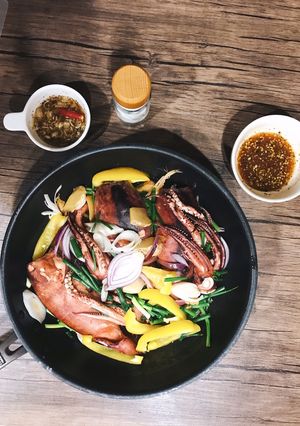 Hình của món Mực thập cẩm.