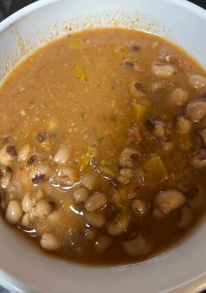 A picture of New Year’s Day Black-Eyed Peas.