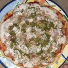 A picture of Pizza without cheese.