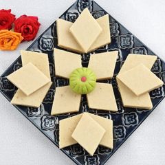 A picture of Kaju Katli.