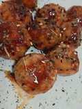 Yakitori vegano // Albóndigas de soja texturizada