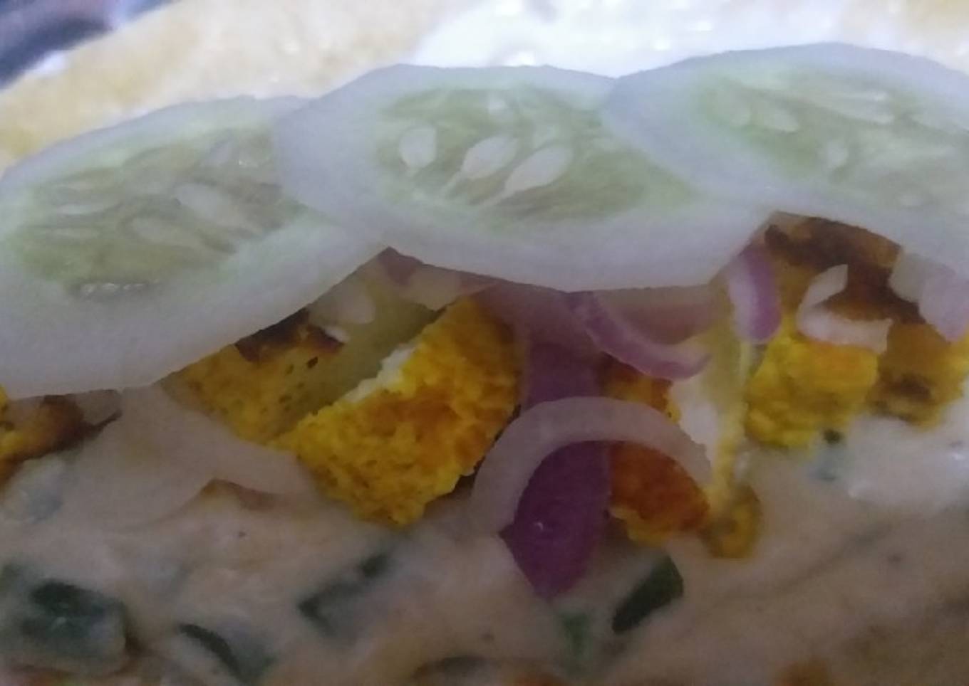 Tortilla wrap filled grilled cheesy white sauce