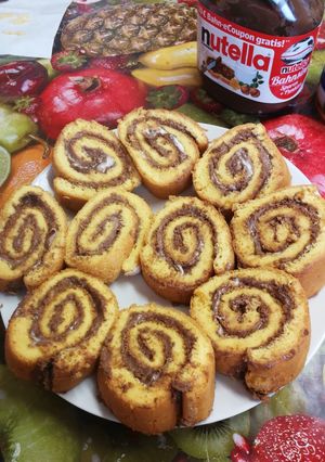 Nutellás piskótatekercs recept fotója