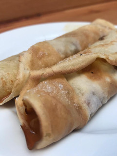 Una foto de Panqueques con dulce de leche