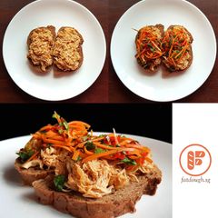A picture of Apple Cider Pulled Chicken Tartine.