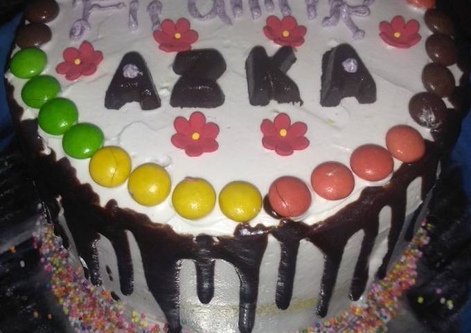 Cake ulang tahun PELANGI (4 butir telur, loyang bulat uk 18) - cookandrecipe.com